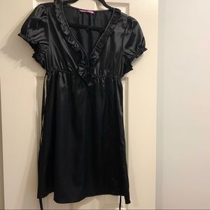 Ruffled Black Mini Dress
